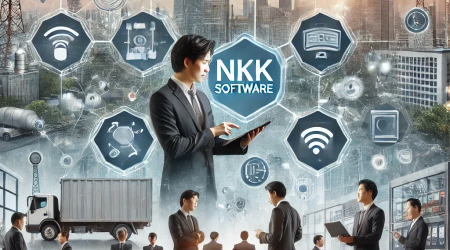 DALL·E 2024-11-11 15.40.07 - A professional scene showcasing NKK Software, a software company in Vietnam, providing customized IoT solutions tailored to the specific needs of diff