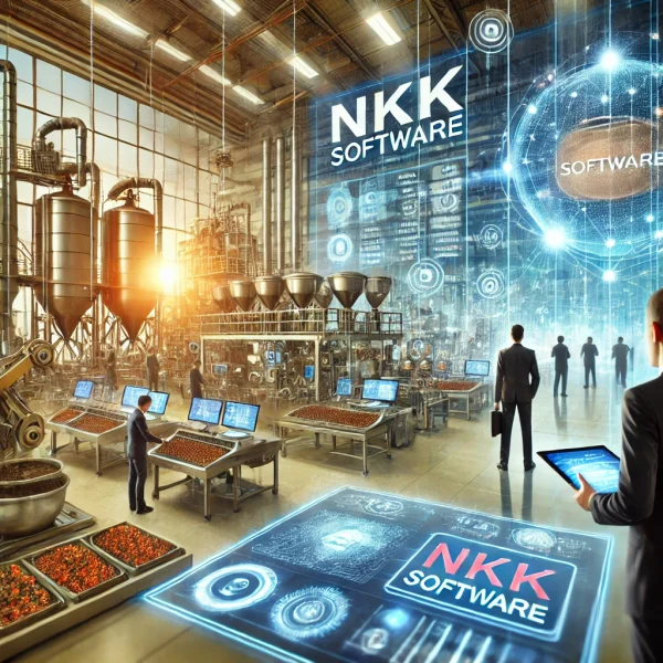 DALL·E 2024-11-29 16.24.51 - A vibrant and innovative scene showcasing NKK Software's strong investment in research and development of new technologies to improve the production p